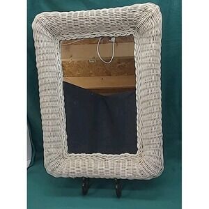 Vintage Wicker Mirror‎ 24"x18" Wall Hanging